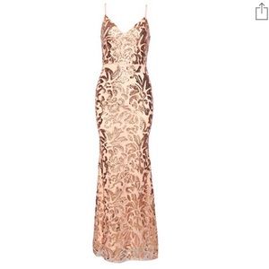 Champagne Sequins Bridesmaid/Prom Dress